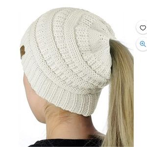 C.C Ponytail/messy bun Beanie